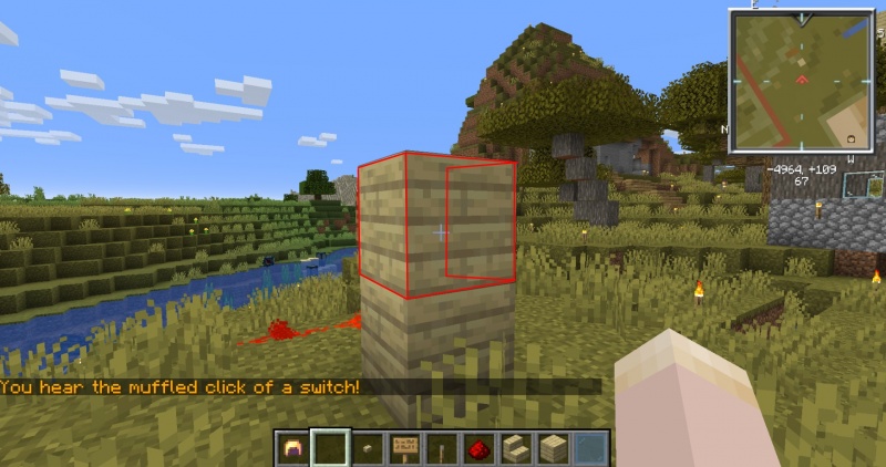 Any other surface of the block with the sign can be right clicked to toggle the hidden switch!